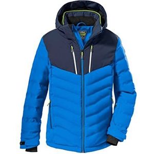 Killtec (KILAH) Boy's Ski-jas/jas in donslook met afritsbare capuchon en sneeuwvanger KSW 163 BYS SKI QLTD JCKT, neon blauw, 164, 38496-000