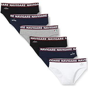 Navigare - Slip 324 - Set van 6 - Wit Zwart Antraciet
