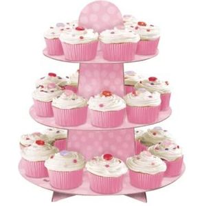 Servetten voor de eerste verjaardag, voor meisjes, in roze en goud cupcake-standaard 13 ""H x 11,75"" W rose