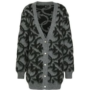 Pinko Iguana Cardigan Gemengde Alpaca G Trui Dames, Izi_grigio Mel./Nero, XS