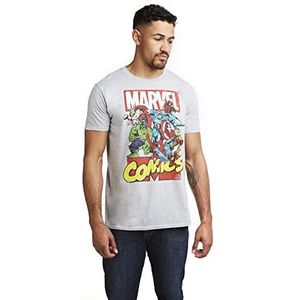 Marvel Call Out T-shirt voor heren, Grijs (Sport Grey Spo), XL