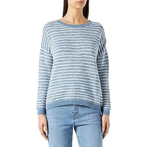 Mavi Dames Stripe Sweater Pullover, Blue Shadow Antique White Striped, M