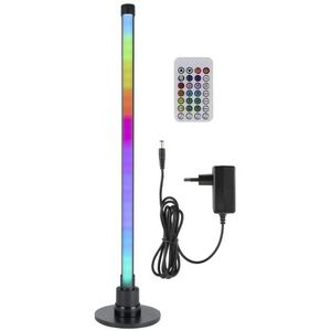 REV – Partylicht muziekgestuurd & dimbaar incl. afstandsbediening – Party Deco RGB vloerlamp 58 cm 6 W 200 lm – LED Lightbar met regenboog & dynamische kleurverandering – alternatief voor discobol