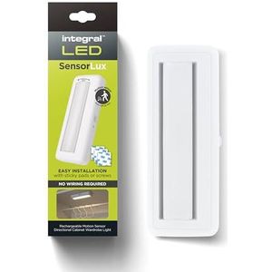 Integral LED SensorLux warmwit richtingsensorlicht voor schuren, garages, onder de trap en binnenveranda's - solide constructie, oplaadbare 2200mAh batterij met hoge capaciteit en afneembaar