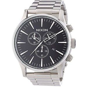 Nixon horloge sentry chrono, zwart, Eén maat, roestvrij staal