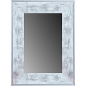 Lienzos Levante Decoratieve spiegel voor kleedkamer/hoofdeinde, hout, wit en zilver, 159 x 49 cm