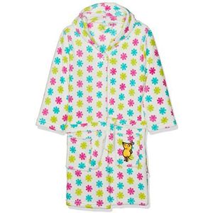 Playshoes Fleecebadjas voor kinderen, hartjes, badjas met capuchon, meerkleurig (wit/roze 586), 98/104 cm