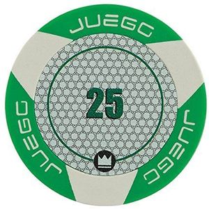 Juego JU00127 100 Poker Chips Poker Set Tunierwaarde 25, gezelschapsspel - groen/wit