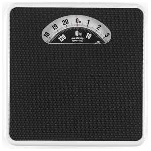 Salter Mechanische Badkamerweegschaal – Traditionele Lichaamsweegschaal met Grote Analoge Wijzerplaat, Antislip Platform, 133 kg Capaciteit, Compact Ontwerp, Geen Batterijen Nodig, Zwart