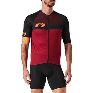 O'NEAL | Mountainbike Jersey | MTB Mountainbike DH Downhill FR Freeride | Ademende stof, elastische zoom, korte mouw | Aerial Jersey Split | Volwassen | Rood Oranje | Maat XXL