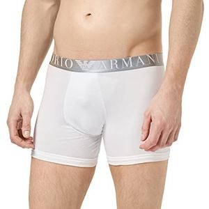 Emporio Armani Heren Shiny Logo Band Boxer Shorts, wit, XL