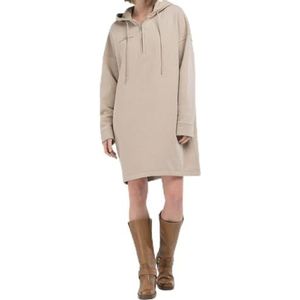 Replay Oversized sweatshirt-jurk met capuchon voor dames, 803 Light Taupe, L