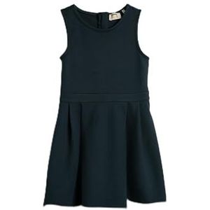 Koton Meisjes's midi geplooide mouwloze ronde kraag katoen ritssluiting jurk, marineblauw (704), 13-14 Jahre