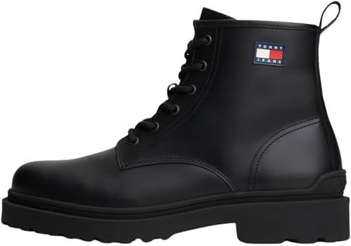Tommy Jeans - Cleat - Veterlaarzen - Zwart - Leer
