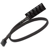 4-pins PWM-ventilatornaaf - Ventilatorhub - Zwart - 1 vrouwelijke 4-pins aansluiting en 4 mannelijke 4-pins aansluitingen