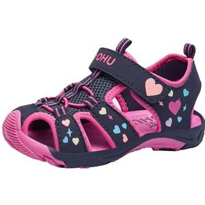 OHU Meisjes O-san Ev platte sandaal, Dark Navy Heart, 25 EU