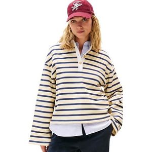 TOMMY HILFIGER - Sweatshirt - Beige/Navy - Losse Pasvorm - Lange Mouw