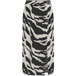 Onlnova Life Vis Lamar Slit Skirt AOP, zwart, M