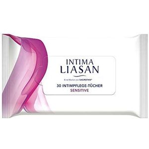 Sagrotan Intima Liasan Intieme doekjes Sensitive – reinigende vochtige doekjes voor de dagelijkse intieme hygiëne – zeepvrij, alcoholvrij en 100% biologisch afbreekbaar – 1 x 30 stuks parent 30 Stuk