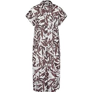 GERRY WEBER Dames 760046-31512 Blouse, Offwhite Dark Brown print, 44