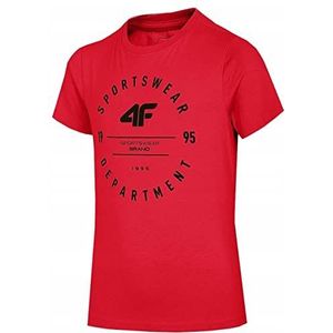 4F JUNIOR T-shirt M294 kleur rood, maat 122 voor heren, Rood, 122