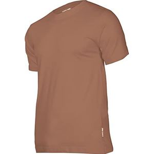 LAHTI PRO Heren T-Shirt | R-Neck | Maat: S | Kleur: Bruin | Katoen Stretch Ronde hals Regular Slim Fit Casual Top Korte Mouw T-shirt, bruin, S
