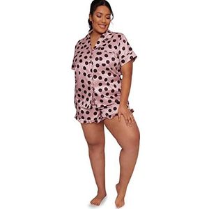 Chi Chi London Chi Curve Rosie pyjama voor dames, roze, 46 grote maten
