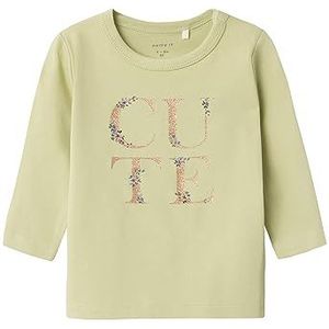 NAME IT Babymeisje NBFKALLIA LS TOP shirt met lange mouwen, Lint, 74, Lint, 74 cm