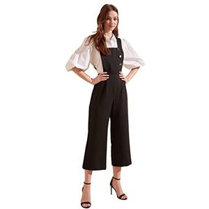 Trendyol Vrouwen Effen Geweven Jumpsuit, Zwart, 68