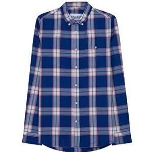 Seidensticker Casual overhemd voor heren, regular lange mouwen, button-down-kraag, blauw, XXL