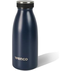 wenco Drinkfles roestvrij staal 0,35 l / 350 ml geïsoleerd en lekvrij voor koude en warme dranken ook als thermoskan bruikbaar BPA vrij - blauw, donkerblauw