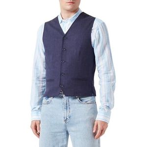 Jack & Jones JPRRIVIERA linnen Waistcoat kostuumvest, donkerblauw/pasvorm: slim fit, 50, Donkermarineblauw/pasvorm: slim fit, 50