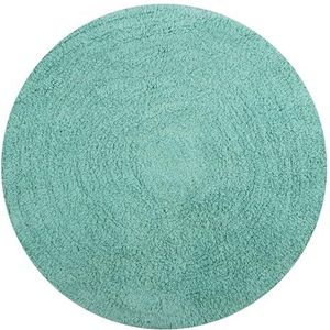 MSV tapijt van katoen, rond, 57 cm, zilverkleurig, pastelgroen, 57 cm