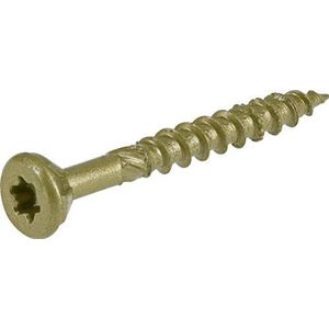 Power Pro 48595 Houtschroeven, 8 x 1-1/2"", premium terrasschroeven voor buiten, roestbestendig, epoxy gecoat brons, doos van 0,5 kg, 203 stuks
