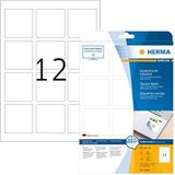 HERMA 10109 universele etiketten A4 afneembaar (60 x 60 mm, 25 velles, papier, mat, vierkant) zelfklevend, bedrukbaar, verwijderbaar en opnieuw klevende etiketten, 300 etiketten voor printer, wit