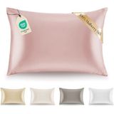1x Zijden Kussensloop - Voor Kussen 50 x 70 cm, Lichtroze, Dikte 19 Mannen (Silk Pillow Case) - 100% Dubbelzijdige Moerbeizijde - Verkocht per eenheid - Kussenhoes - Anti-Ageing, Anti-Dustmijt
