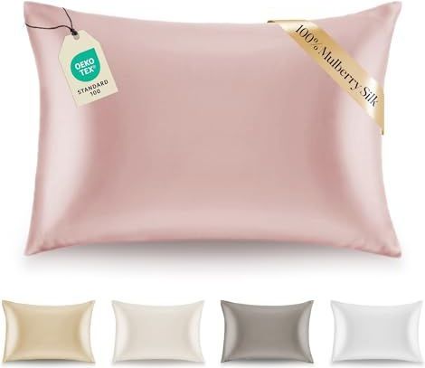 1x Zijden Kussensloop - Voor Kussen 50 x 70 cm, Lichtroze, Dikte 19 Mannen (Silk Pillow Case) - 100% Dubbelzijdige Moerbeizijde - Verkocht per eenheid - Kussenhoes - Anti-Ageing, Anti-Dustmijt