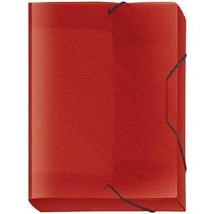 Veloflex 4443220 verzamelbox Crystal, DIN A4, transparante PP-folie, met elastiek, documenten-box, nietjesbox, rood