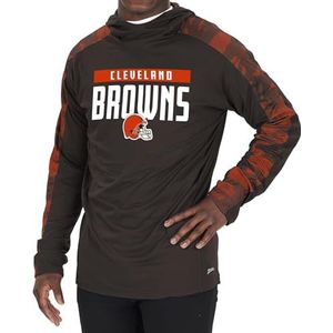 Zubaz Officieel gelicentieerde mannen NFL Solid Verhoogde Lw Hooie met Team Camo Liner, Cleveland Browns, Maat Large