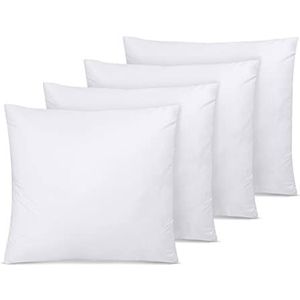 Utopia Bedding Kussensloop (Set van 4) - Makkelijk te onderhouden Zachte geborstelde microvezel - Krimp en vervagingsbestendig (Wit, 40 x 40 cm)
