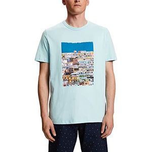 ESPRIT Bedrukt jersey T-shirt, 100% katoen, turquoise, S