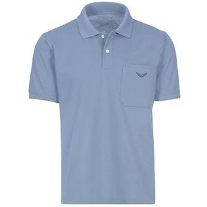 Trigema Poloshirt met borstzak voor heren - poloshirt hoogwaardig in deluxe piqué-kwaliteit - regular fit - 627602, parelblauw, XL