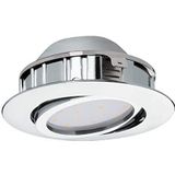 EGLO LED inbouwspot Pineda, LED spot van kunststof, LED inbouwlamp in chroomkleuren, inbouwspot LED dimbaar, plat en draaibaar, Ø 8,4 cm