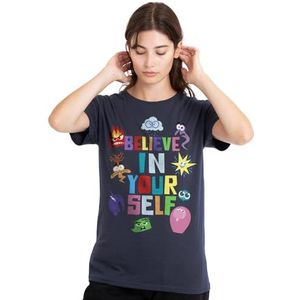 Inside Out 2 Believe in Yourself dames T-shirt, diep marineblauw, X-Large, Diepe marine, XL