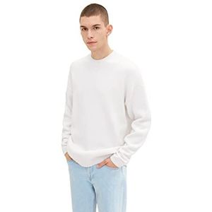 TOM TAILOR Denim Uomini Gebreide trui 1033534, 30556 - OffWhite white Knit Mouline, M