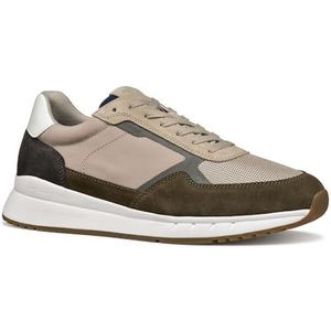 GEOX - BRANTHON - Sneakers - Legergroen/Beige - Suède/Textiel