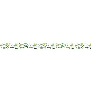 Ursus 590500194 - Masking Tape Green Spirit, ca. 15 mm x 10 m, plakband van rijstpapier, eenzijdig bedrukt, oplosmiddel- en zuurvrij, ideaal voor het ontwerpen van kaarten en scrapbooking