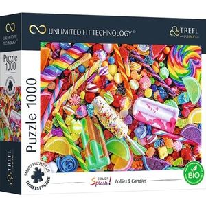 Trefl Prime - Uft Puzzel Color Splash: Lollies & Candies - 1000 Elementen, Dikste Karton, Bio, Lolly'S, Snoep, Roomijs, Regenboogpuzzels, Vermaak Voor Volwassenen En Kinderen Vanaf 12 Jaar