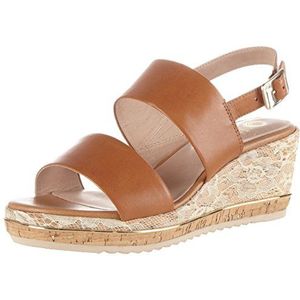 Be Natural dames 28302 open sandalen met sleehak, Braun moer 440, 36 EU Breed