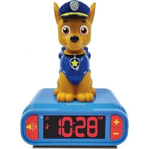 Lexibook - Paw Patrol digitale wekker voor kinderen met nachtlampje Snooze en Geluiden, kinderklok, lichtgevende Chase Marshall Hond - Blauw/Rood - RL800PA